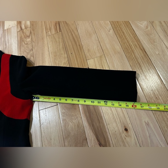 NWT Babette Vintage Black with Red Long Crepe Duster Coat - Women’s Size Small - Picture 7 of 8